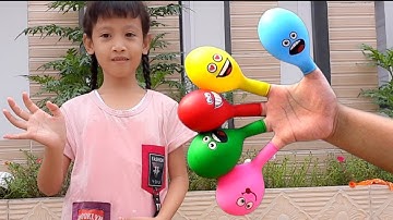 Keysha Bermain Mengisi Air Dalam Balon Daddy Finger Nursery Rhymes 💞 Learn Colors With Balloons