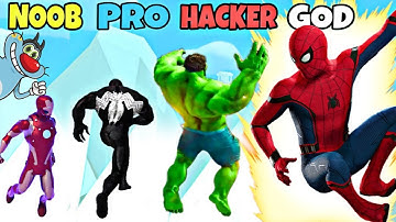 NOOB vs PRO vs HACKER | In Superhero Run 3D | With Oggy And Jack | Gaming Dip Oggy