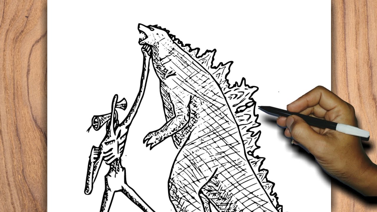 How to Draw Siren Head VS Godzilla - YouTube