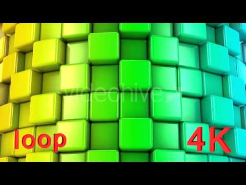 Motion Graphics "Abstract Background of Color Cubes"