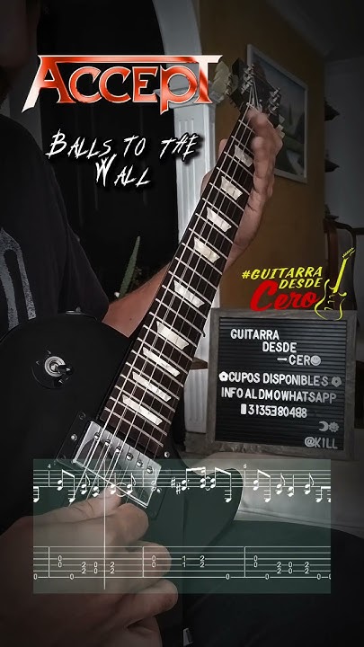 Accept Balls To The Wall Guitar Lesson #accept balls to the wall #youtubeshorts #guitar #intro #riff #