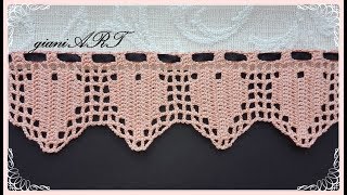 Filet Crochet Edge Border | Tape Border with hearts