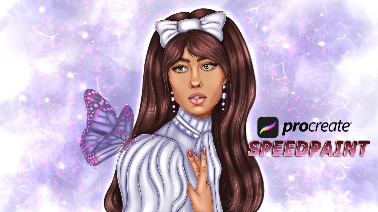 Drawing cartoon girl in Procreate (speedpaint)