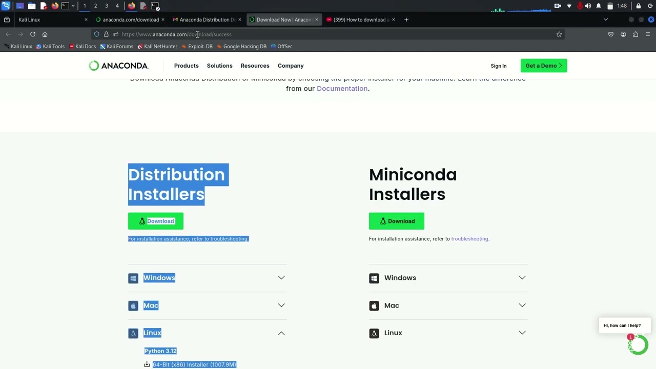 Python: How to Install Anaconda in Kali linux with Error Solving and Open Navetest