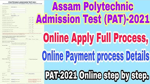 PAT -2021 Online Apply Full Process // PAT 2021 Online Payment process // Polytechnic Admission Test