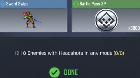 Call Of Duty Mobile Kill 8 Enemies with Headshots in any mode Task Complete