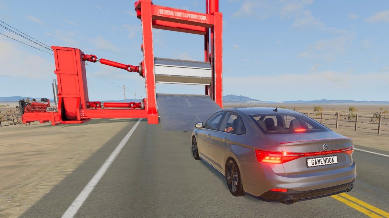Mobil vs Large Roller #1 - BeamNG Drive - YouTube