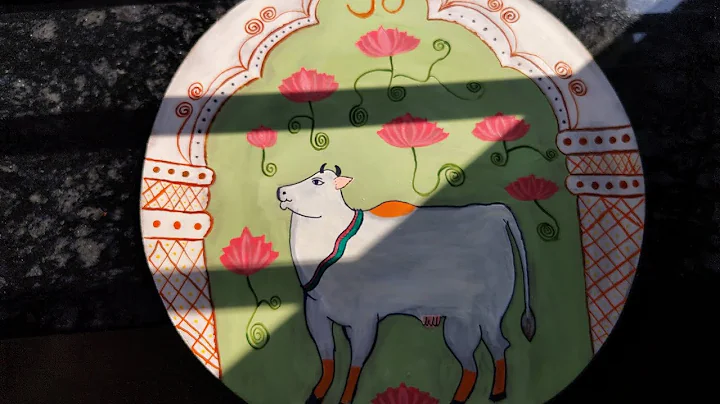 Beautiful Pichwai Painting Cow & Lotus Traditional Art Hand-Painted Decorative @BhargavipatelArtist