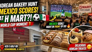 🇺🇸 Korean Bakery Hunt + World Cup Surprise! Mexico Scores in Schaumburg 🇲🇽⚽ | H Mart Food Court Tour