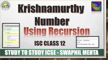 Krishnamurthy Number Recursion in java | Strong Number in java using recursion | ISC Class 12 Java