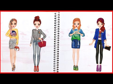 HÌNH DÁN STICKER VÁY ĐẦM, GIÀY DÉP BÚP BÊ HÀN QUỐC - Sticker top model dress me up (Chim Xinh)