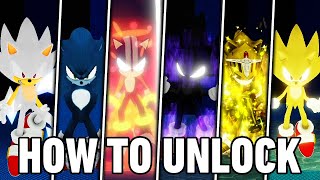 HOW TO GET ALL SONIC FORMS IN SONIC UNIVERSE RP ROBLOX (DARK HYPER SUPER AND MORE)