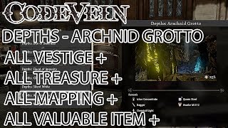 Code Vein Arachnid Grotto All  Vestige + Chest + Mistle Location Depths (100 % Guide)