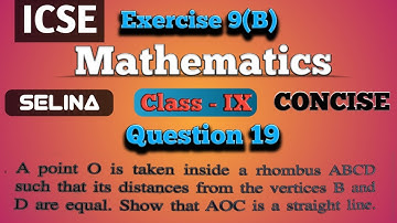 Point O taken inside Rhombus ABCD Distances from B and D are equal Show that AOC is a Straight Line
