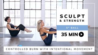 35-Minute Pilates Ball Core Workout | Full Body Sculpt & Strength | Amy Jordan