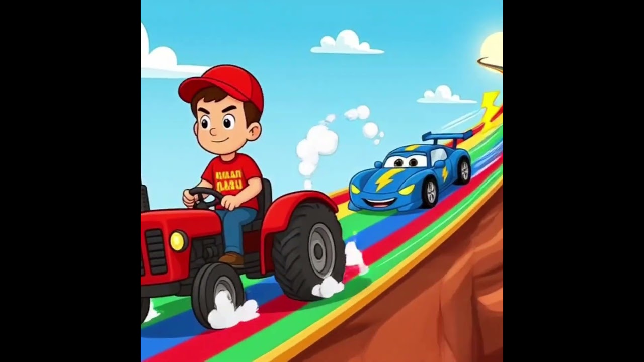 Viral Race! Tractor vs Car | #1 Vehicle Cartoon Shorts for Kids | Hindi 