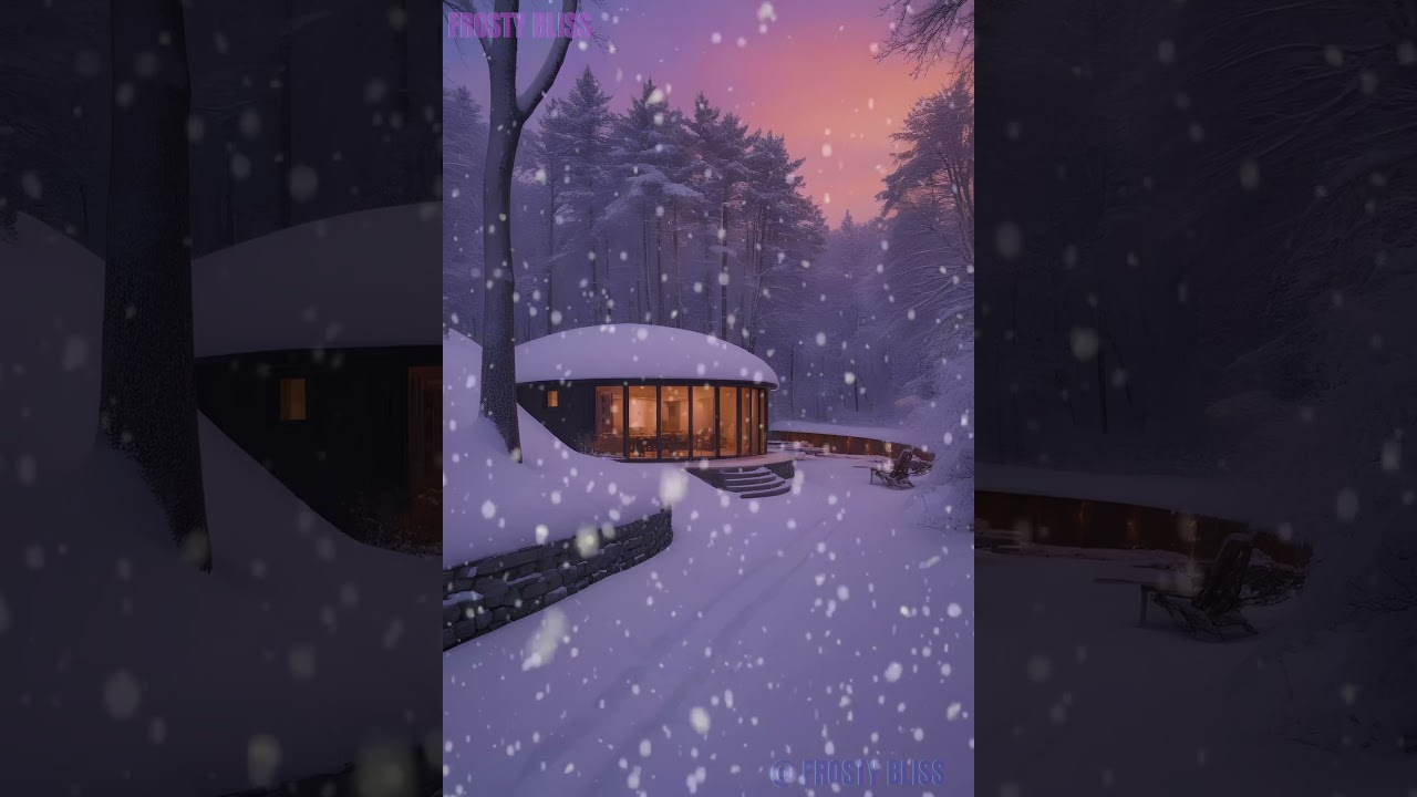 Cozy Forest Cabin in Snowy Woods | Peaceful Views & Tranquil Music 