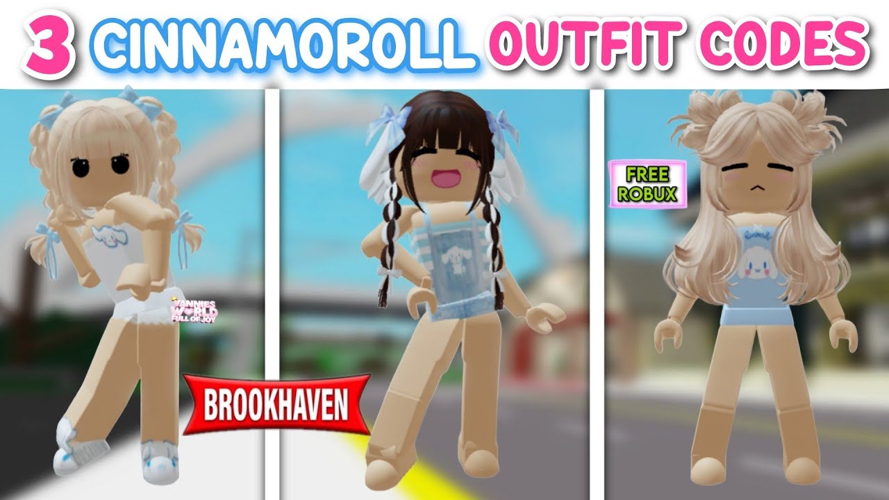 CUTE CINNAMOROLL OUTFIT ID CODES FOR BROOKHAVEN ????RP ROBLOX ...