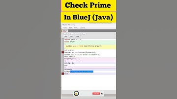 Program Check Prime in BlueJ(Java)ll #bluej ll #java ll #shorts ll #programming ll #coding ll #short