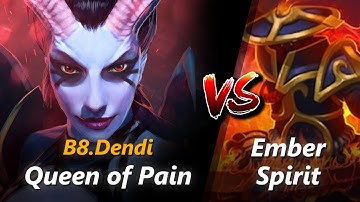 How to Queen of Pain mid vs Ember Spirit (feat. Dendi) | First 7 minutes