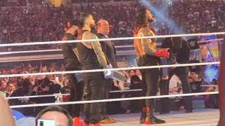 WrestleMania 38 - The BloodLine & Roman Reigns raise titles for Acknowledgment!