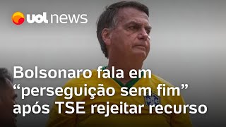 Bolsonaro tem inelegibilidade mantida após Moraes negar recurso e fala em ‘perseguição sem fim’