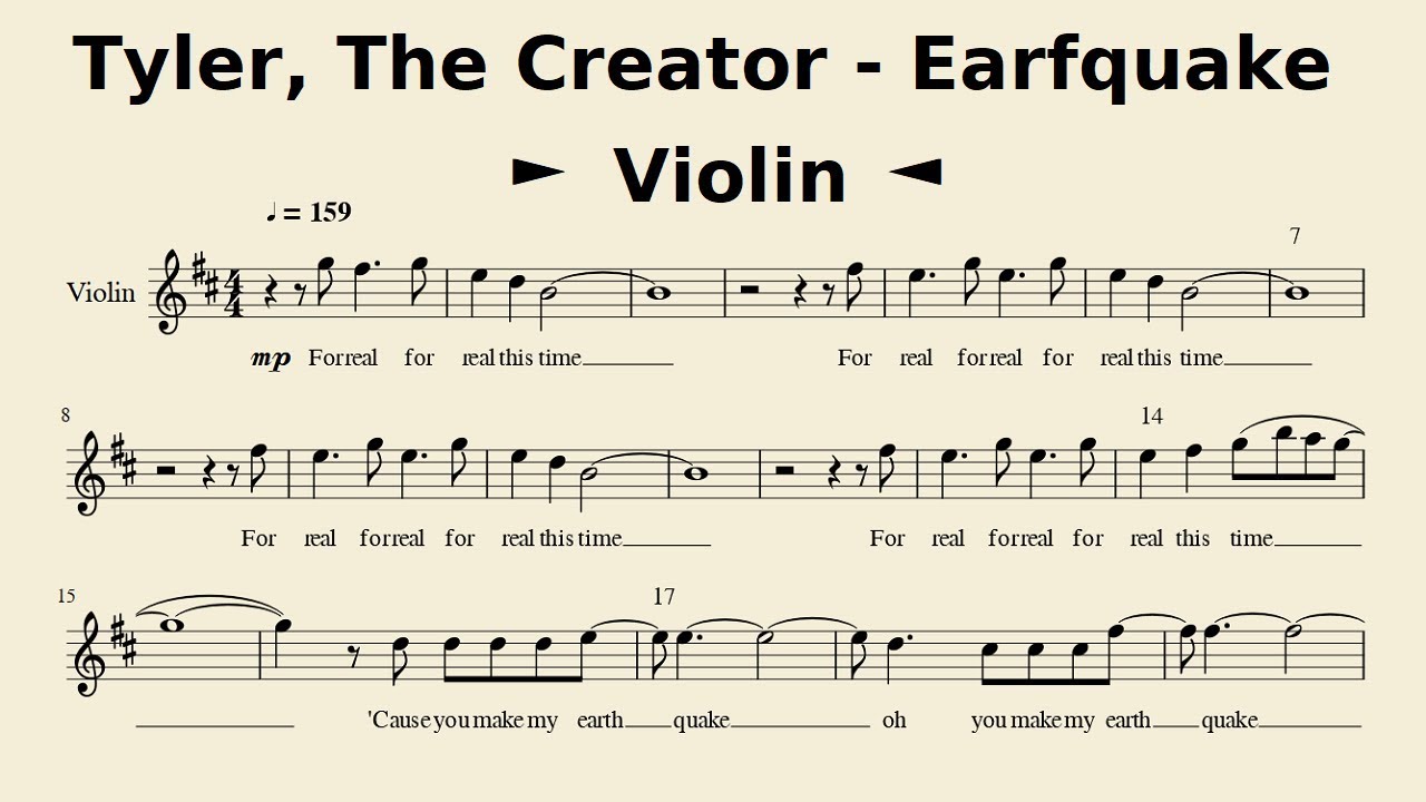 Tyler The Creator Earfquake Violin Sheet Music Cover By Mace Youtube