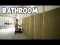 Bathroom planning and walls  salvaged mobile home rebuild