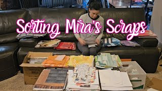 Sorting Mira's scraps and completed scrapbook pages + some sewing #satisfying #sorting #scrapbooking