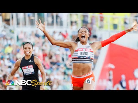 Gabby Thomas runs 2nd fastest 200m EVER, Felix 5th in Olympic trials final