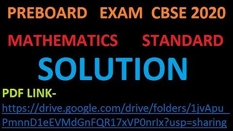CBSE CLASS 10 PREBOARD EXAM STANDARD MATHEMATICS SOLUTION (2019-20)HINDI & ENGLISH