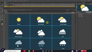 Weather Vector icons Animation Tutorial - Adobe Animate CC Tutorial