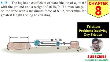 8-15 Friction - Chapter 8 | Hibbeler Statics 14th ed | Engineers Academy
