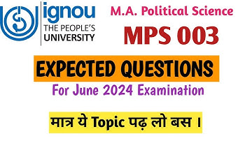 IGNOU MPS 003 India: Democracy and Development Most Important Questions with Answers
