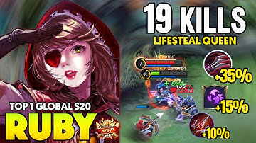 19 KILLS !! RUBY BEST BUILD & GAMEPLAY 2021 ~ RUBY TOP GLOBAL ~ RUBY MOBILE LEGENDS