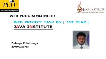 Web Programming Task 6 | 1st Year | Java Institute