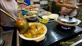 槟城美食砂煲咖哩鱼头鱼肉 Malaysia Penang food delicious clay pot curry fish