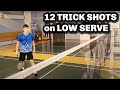 Badminton - 12 DOUBLE TRICK SHOTS on LOW SERVE