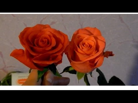 Розы из холодного фарфора мастер класс без специальных инструментов