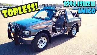 Isuzu Amigo TOPLESS with doors, sunroof, and soft top off. 1994 XS model. Walk around done in 2024