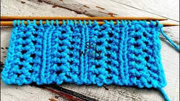 Herringbone Lace stitch pattern (reversible - 2 rows!) English & Continental styles - So Woolly