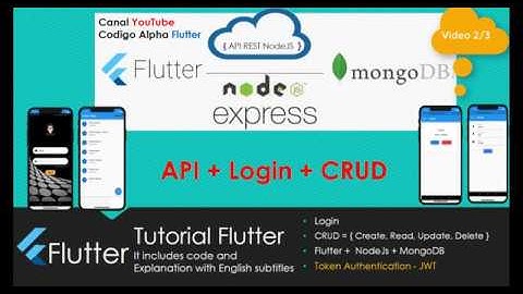 Flutter API Nodejs- Login JWT - CRUD test POSTMAN and Device Video #2/3