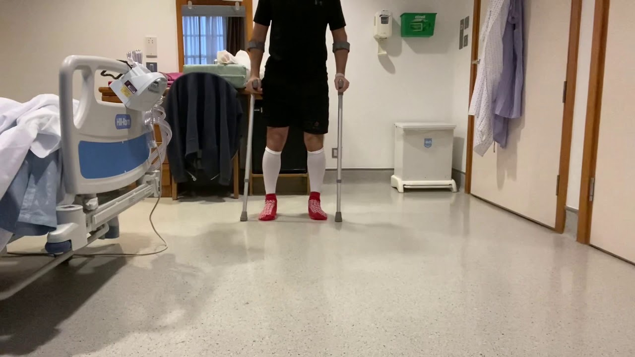 Walking on crutches day 2 progression YouTube
