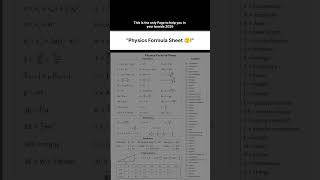 "Physics Formula Sheet 🤫!"
