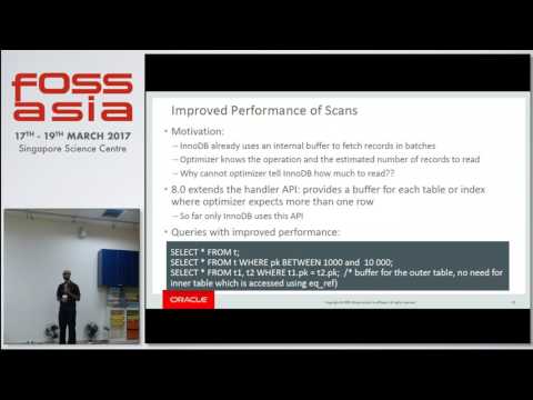 Mysql Optimizer Features in 5.7 and 8.0 - Sree Harsha Ramanavarapu - FOSSASIA Summit 2017