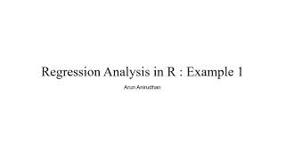 Regression Analysis in R : Example 1