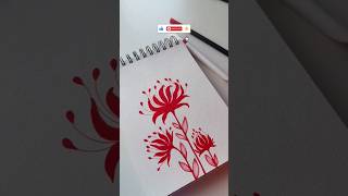 Easy Red Spider Lily Line Art Drawing Step by Step 🌺🌿 #Drawing #LineArt #FlowerArt #ArtShorts
