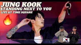 [ENG SUB] 정국(Jung Kook) "Standing Next To You" Live at TSX, Times Square REACTION 리액션 !