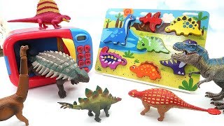 Learn Dinosaurs With Wooden Puzzle | Jurassic World, Schleich Dinosaur Toys Transformer Dino 공룡