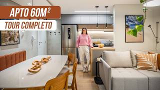 TOUR COMPLETO | APÊ de 60m² com muito aproveitamento de espaço e sem quebra-quebra